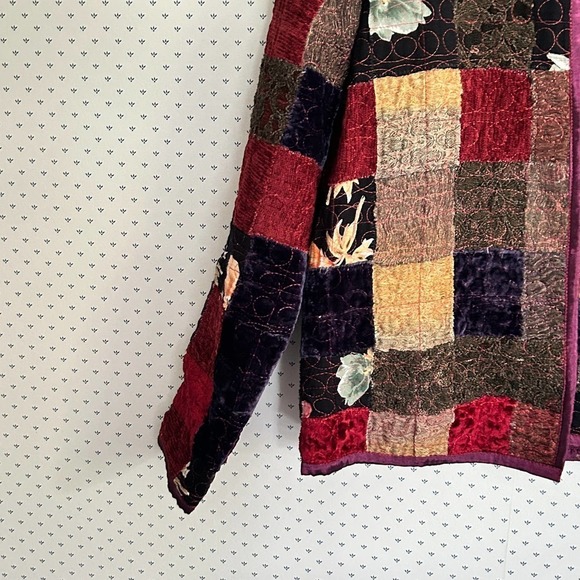 Yak Magik Patchwork Reversible Jacket XS Silk Boho Blazer Nepal Quilted - Picture 4 of 9
